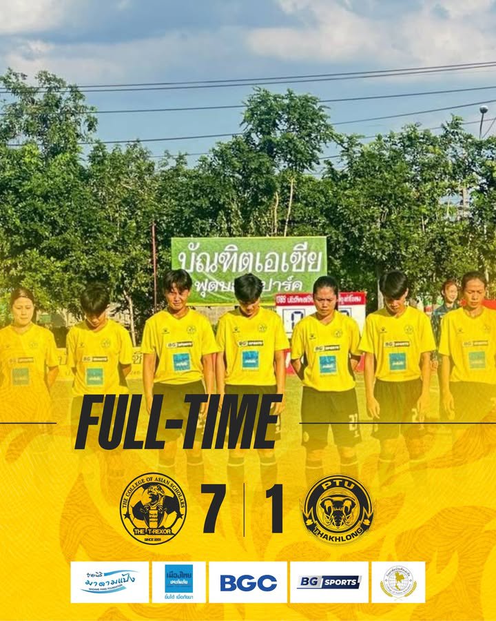 FULL-TIME บีจีซี บัณฑิตเอเซีย 7-1 บีจี พีทียู ท่าโขลง THAI WOMEN'S LEAGUE 1 2026/27 | MD-1...